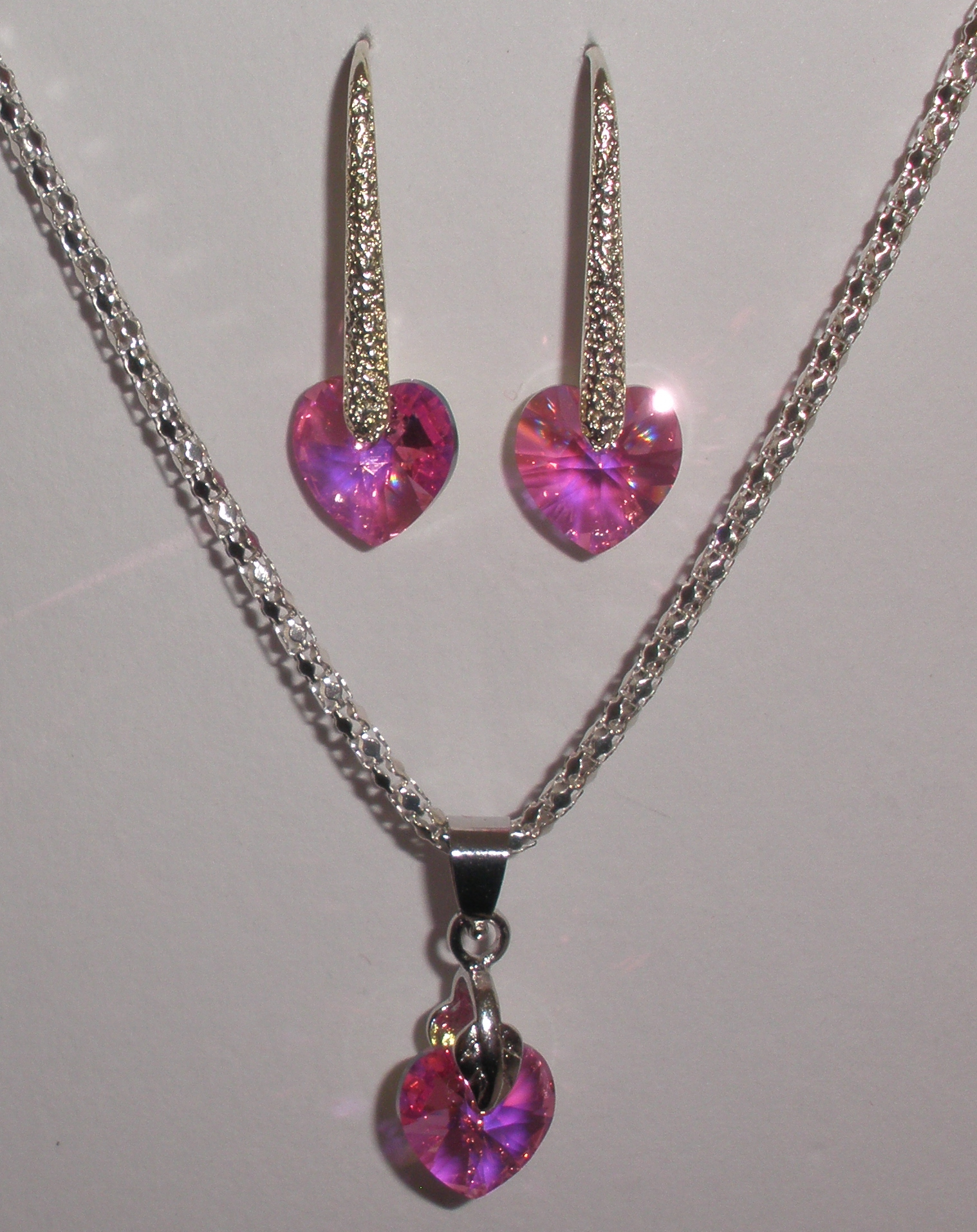 Sada Swarovski Srdce Rose AB s bižuterními komponenty (Sw10Sr14)