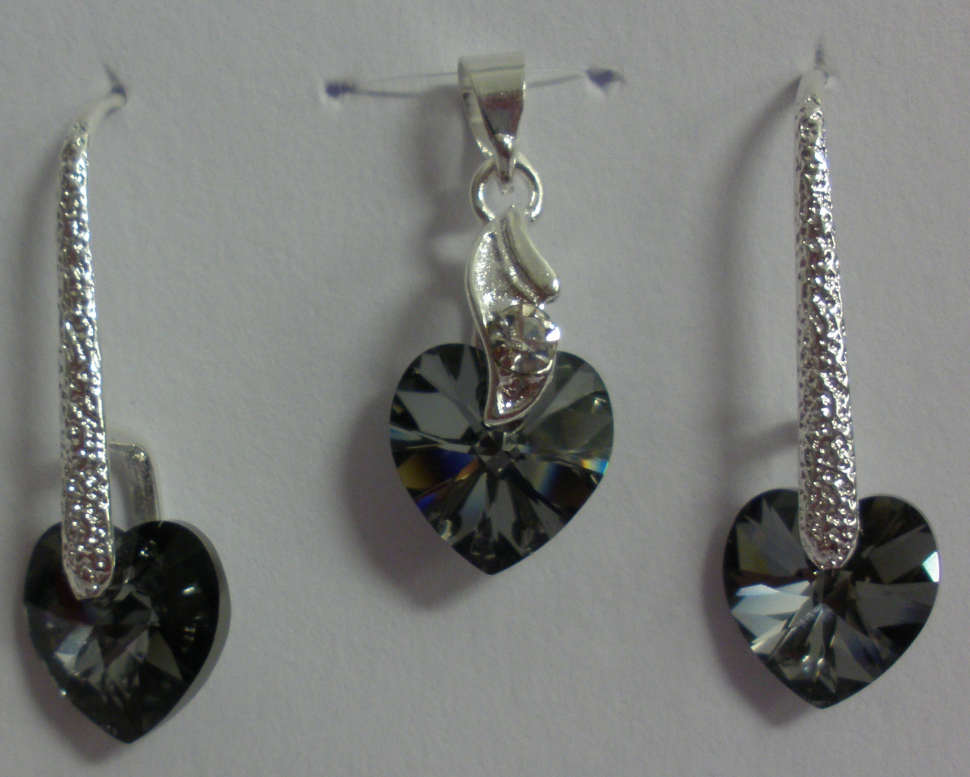 Sada Swarovski Srdce Crystal Silver Night AB s bižuterními komponenty (Sw10Sr12)