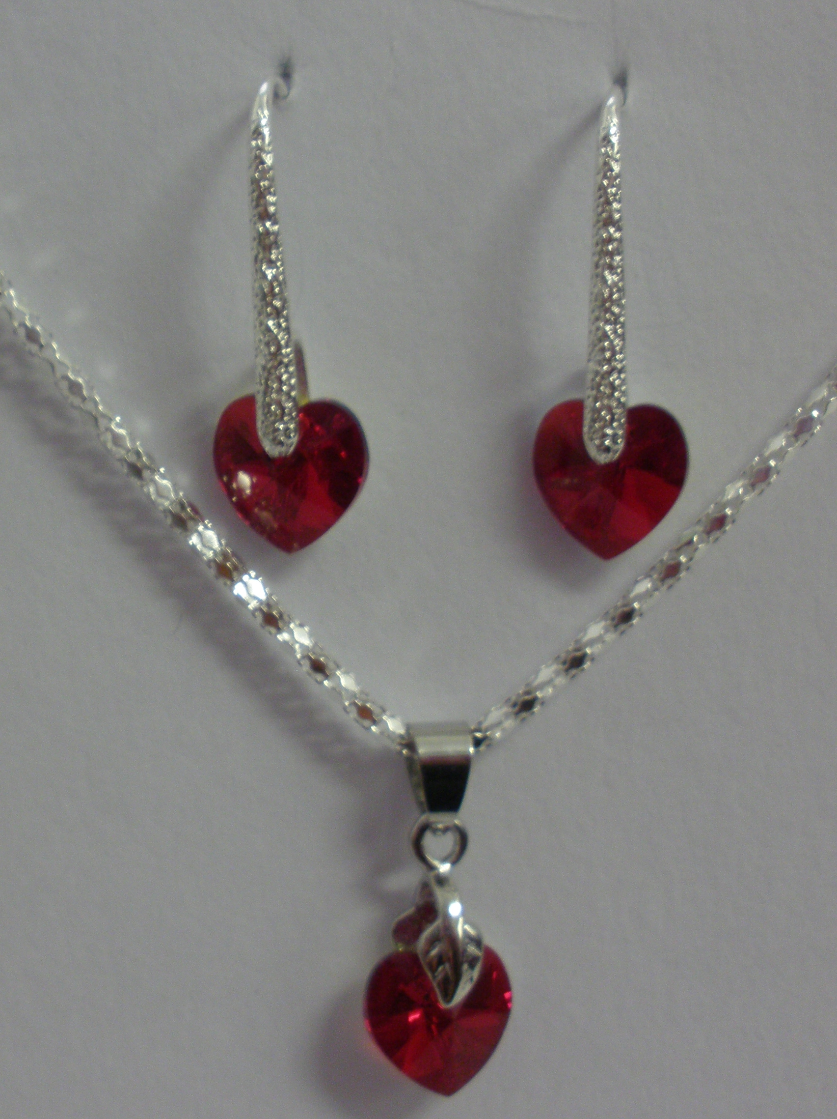 Sada Swarovski Srdce Garnet AB s bižuterními komponenty (Sw10Sr37)