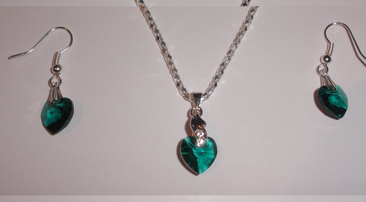 Sada Swarovski Srdce Zircon Blue s bižuterními komponenty (Sw10Sr41)