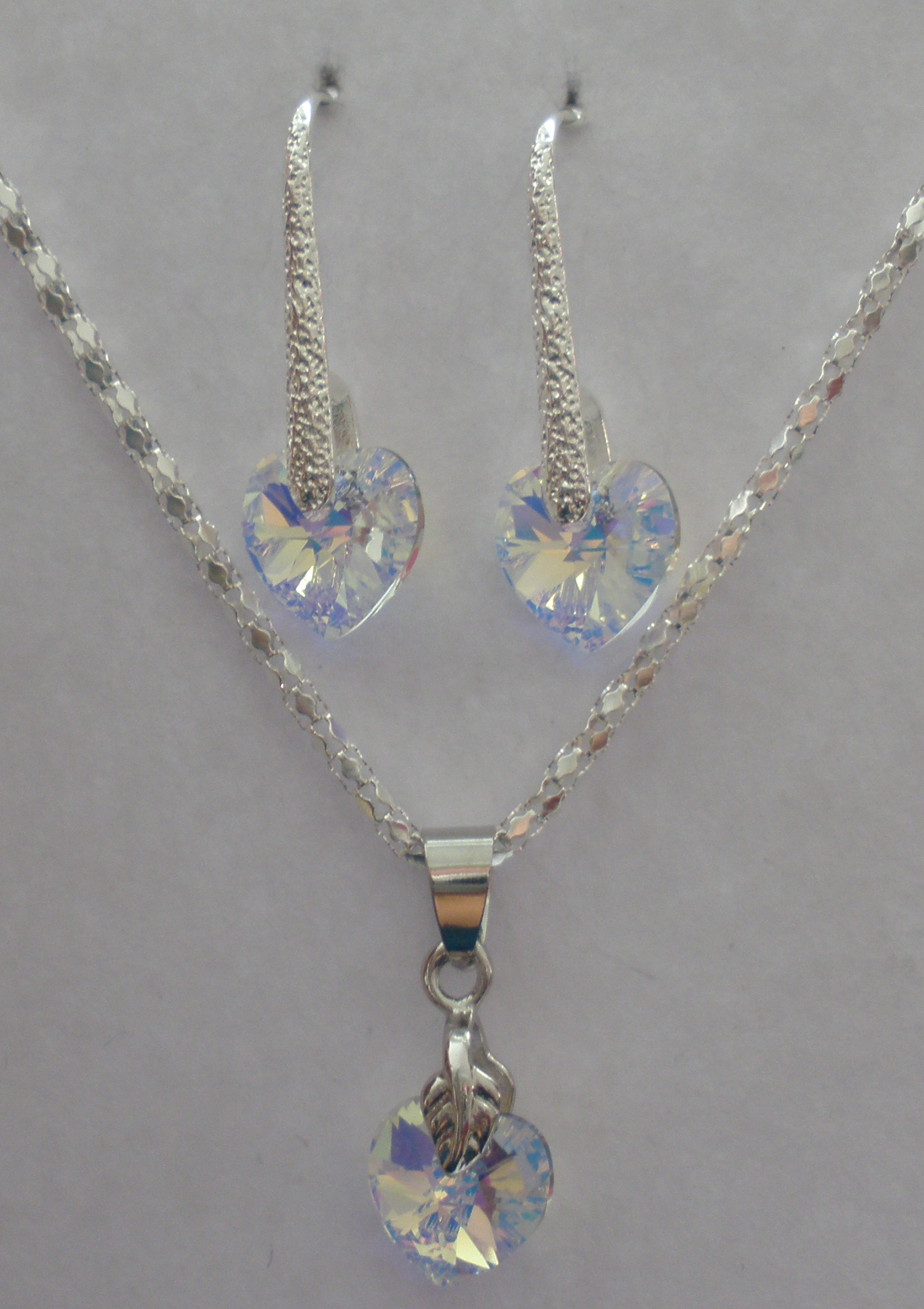 Sada Swarovski Srdce Crystal AB s bižuterními komponenty (Sw10Sr15)