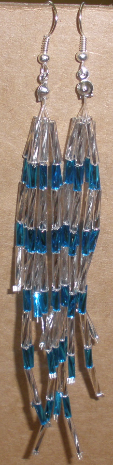 Modro-čiré tyčkové náušnice (BaTyN4)