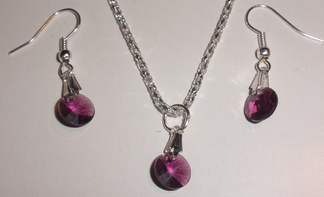Sada Swarovski Xilion Amethyst s bižuterními komponenty (SwXi5)