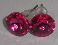 Náušnice Swarovski Rivoli Fuchsia na puzetě s AG925 (Puz8_17)