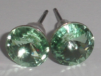Náušnice Swarovski Rivoli Chrysolite na rhodiované puzetě (Puz8_47)