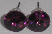 Náušnice Swarovski Rivoli Amethyst na puzetě s povrchovou úpravou AG925 (Puz8_24)