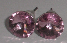 Náušnice Swarovski Rivoli Light Rose na puzetě s AG925 (Puz8_19)