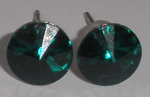 Náušnice Swarovski Rivoli Emerald na puzetě s AG925 (Puz8_42)