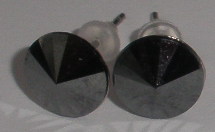 Náušnice Swarovski Rivoli Jet Hematite na puzetě s AG925 (Puz8_52)