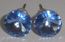 Náušnice Swarovski Rivoli Light Sapphire na puzetě s AG925 (Puz8_38)