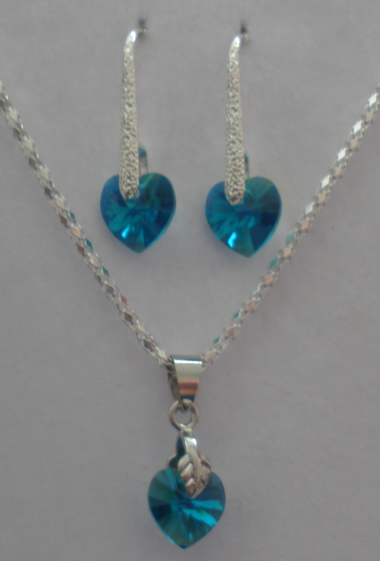 Sada Swarovski Srdce Zircon Blue AB s bižuterními komponenty (Sw10Sr17)