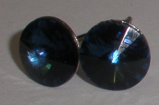 Náušnice Swarovski Rivoli Montana na puzetě s povrchovou úpravou AG925 (Puz8_34)