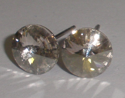 Náušnice Swarovski Rivoli Silver Shade na rhodiované puzetě (Puz8_3)
