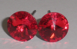 Náušnice Swarovski Rivoli Light Siam na puzetě s AG925 (Puz8_22)