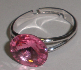 Prstýnek Swarovski Rivoli Rose rhodiovaný (SwPr10_18)