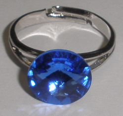Prstýnek Swarovski Rivoli Sapphire rhodiovaný (SwPr10_37)