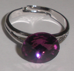Prstýnek Swarovski Rivoli Amethyst rhodiovaný (SwPr10_24)