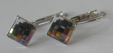 Náušnice Swarovski Chessboard Crystal rhodiované (Che1)