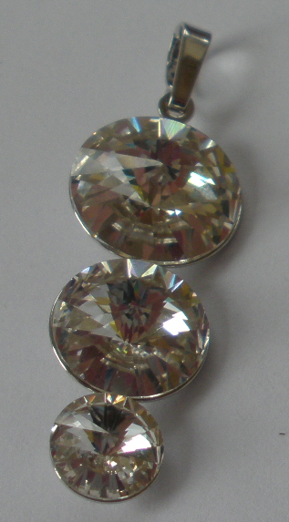 Přívěsek Swarovski 3 Rivoli Crystal rhodiovaný (Přív3R_1)