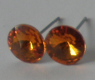 Náušnice Swarovski Rivoli Topaz na rhodiované puzetě (Puz8_11)