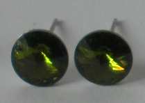 Náušnice Swarovski Rivoli Olivine na puzetě s AG925 (Puz8_43)