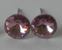 Náušnice Swarovski Rivoli Light Amethyst na rhodiované puzetě (Puz8_26)