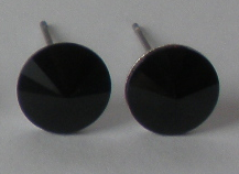 Náušnice Swarovski Rivoli Jet na puzetě s AG925 (Puz8_53)