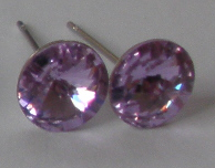Náušnice Swarovski Rivoli Violet na puzetě s AG925 (Puz8_27)