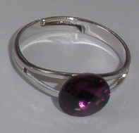 Prstýnek Swarovski Rivoli Amethyst rhodiovaný (SwPr8_24)