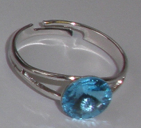 Prstýnek Swarovski Rivoli Aquamarine rhodiovaný (SwPr8_39)