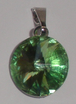 Přívěsek Swarovski Rivoli Peridot rhodiovaný (Přív1R_14_46)
