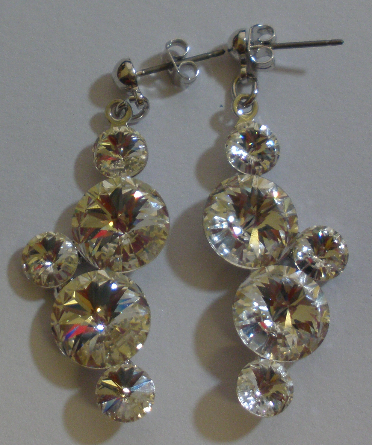 Náušnice Swarovski 5 Rivoli Crystal na rhodiované puzetě (SwN5R_1)