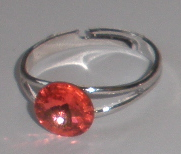Prstýnek Swarovski Rivoli Padparadscha rhodiovaný (SwPr8_16)