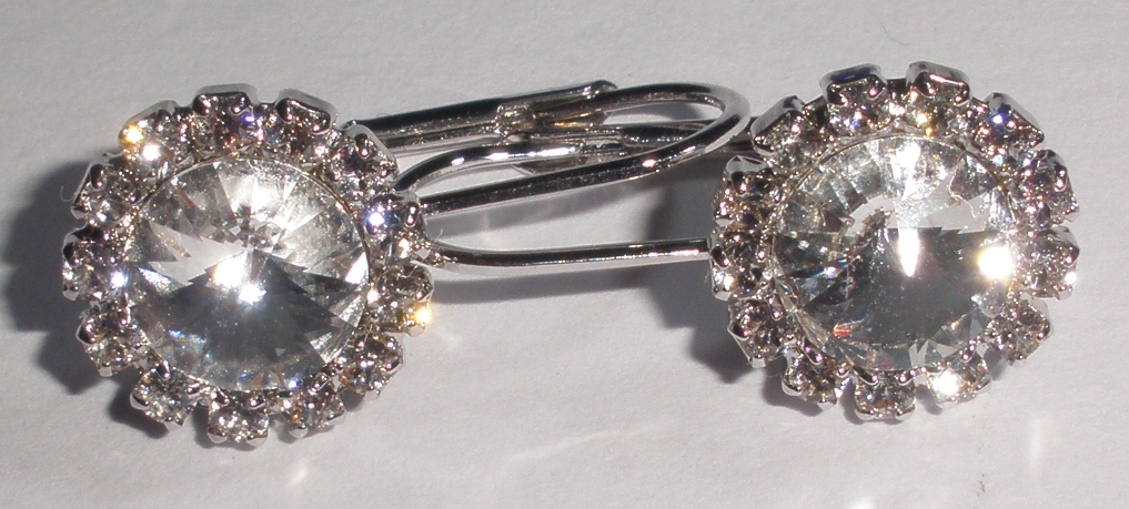 Náušnice Swarovski Rivoli Crystal s kamínky rhodiované (1RKa_1)