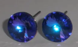 Náušnice Swarovski Rivoli Heliotrope na puzetě s AG925 (Puz8_32)