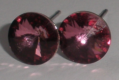Náušnice Swarovski Rivoli Antique Pink na puzetě s AG925 (Puz8_28)