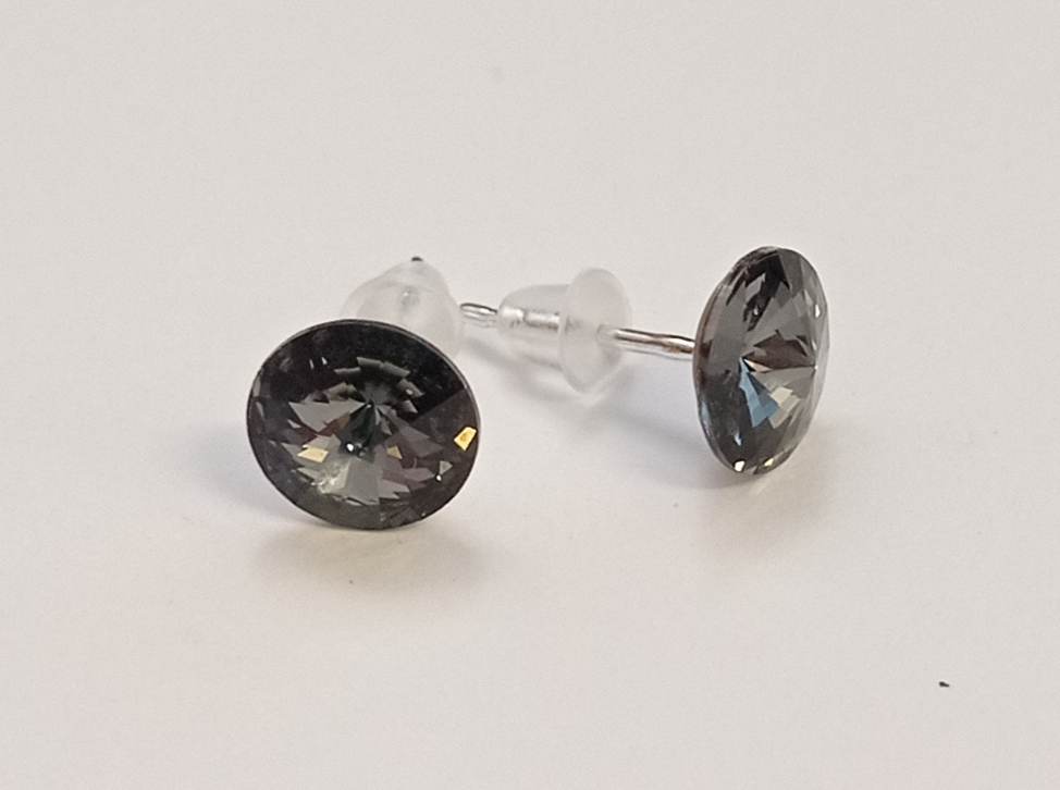 Náušnice Swarovski Rivoli Crystal Silver Night na puzetě s AG925 (Puz8_51)