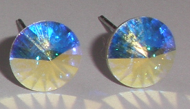 Náušnice Swarovski Rivoli Crystal AB F na rhodiované puzetě (Puz8_2)
