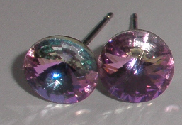 Náušnice Swarovski Rivoli Vitrail Light na puzetě s AG925 (Puz8_25)