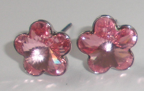 Náušnice Swarovski Kytička Rose na rhodiované puzetě (SwKyP_18)