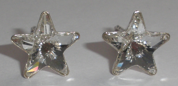 Náušnice Hvězdička Crystal rhodiované (SwHv_01)