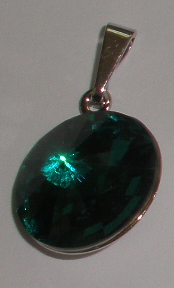Přívěsek Swarovski Rivoli Emerald rhodiovaný (Přív1R_14_42)