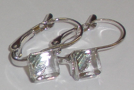 Náušnice Swarovski Kostička Vitrail Light rhodiované zapínací (KosKla_25)