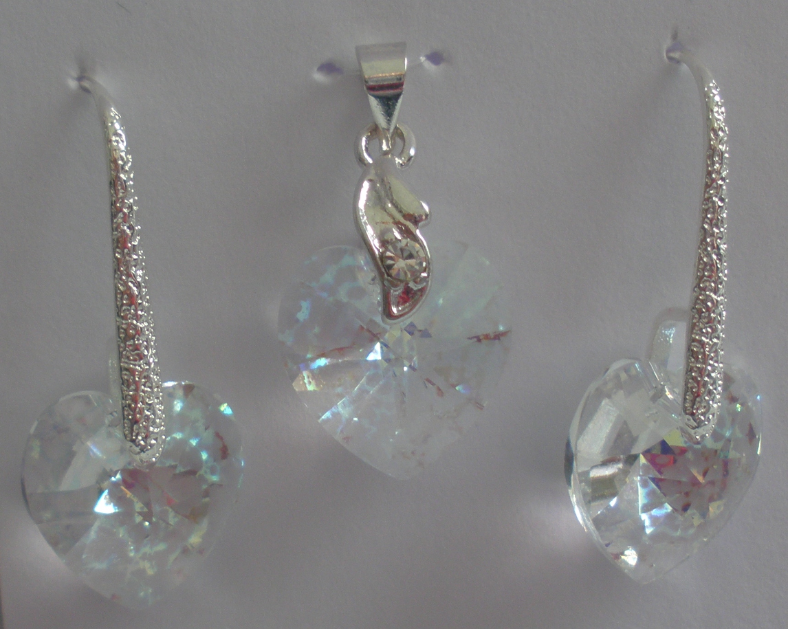 Sada Swarovski Srdce White Patina s bižuterními komponenty (Sw14Sr12)