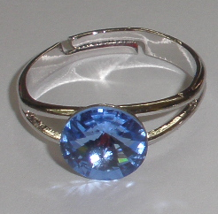 Prstýnek Swarovski Rivoli Light Sapphire rhodiovaný (SwPr8_38)