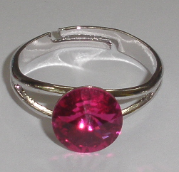 Prstýnek Swarovski Rivoli Fuchsia rhodiovaný (SwPr8_17)