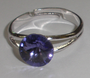 Prstýnek Swarovski Rivoli Tanzanit rhodiovaný (SwPr8_31)