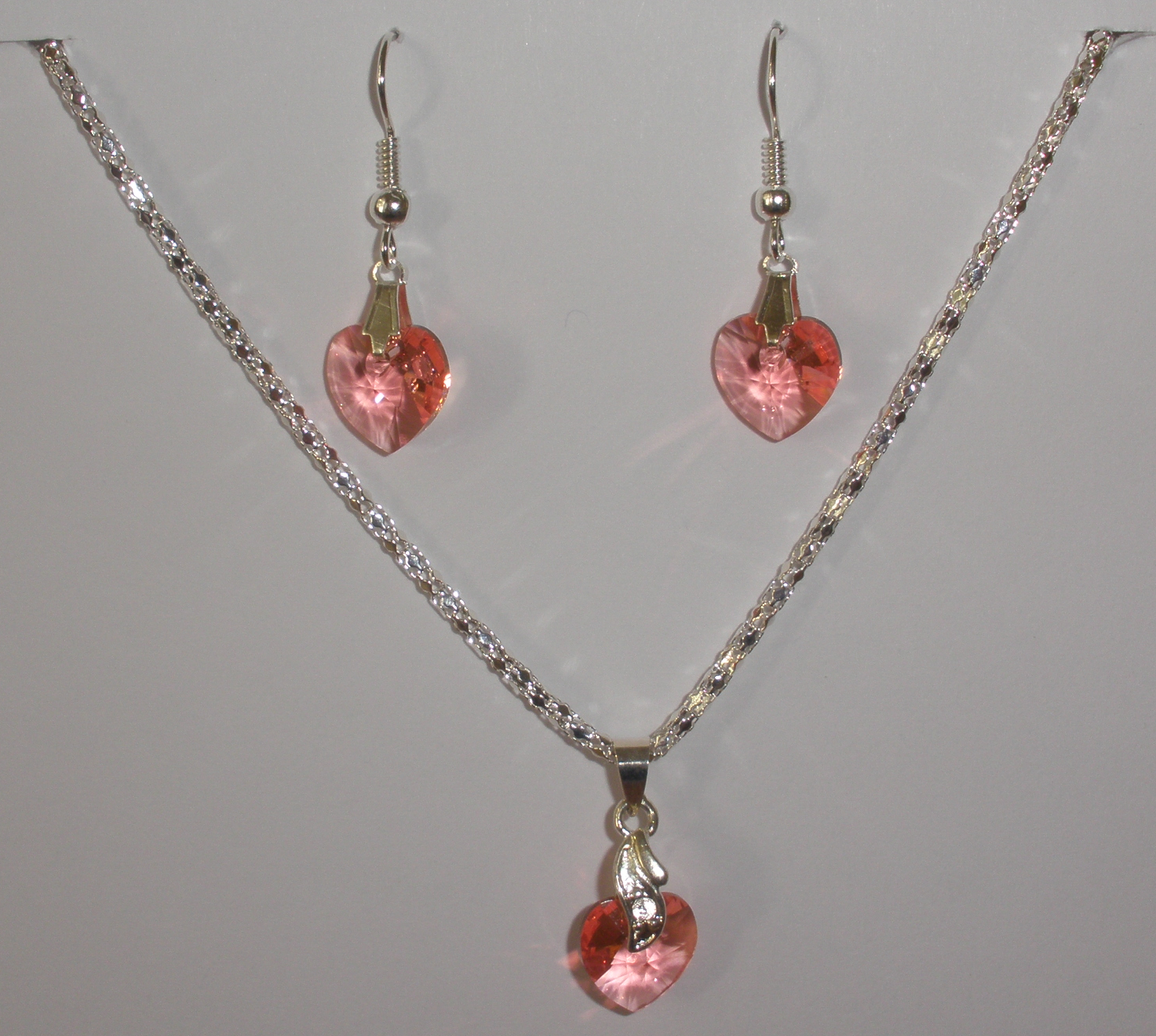 Sada Swarovski Srdce Rose Peach s bižuterními komponenty (Sw10Sr54)