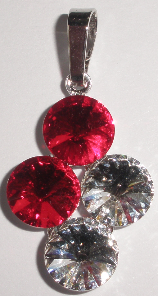 Přívěsek Swarovski 4 Rivoli Light Siam/Crystal rhodiovaný (Přív4R8_22/1)