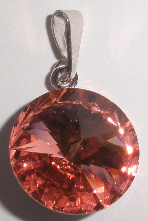 Přívěsek Swarovski Rivoli Peach Rose rhodiovaný (Přív1R_14_15)
